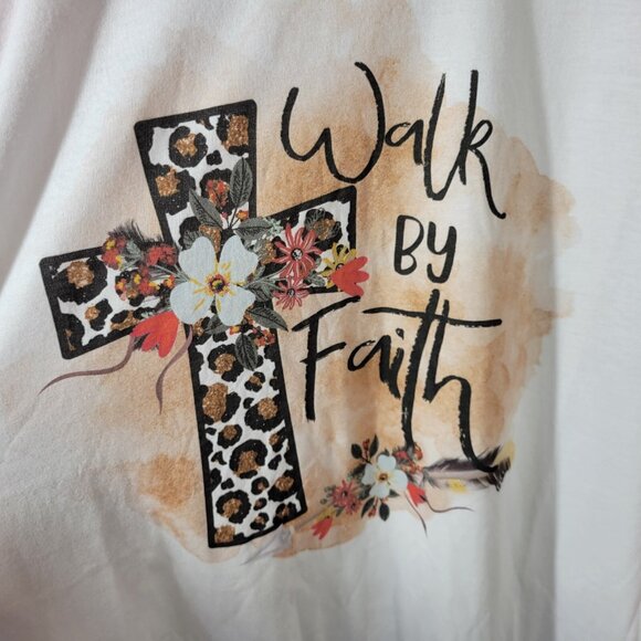 Next Level Unisex Shirt XL Raglan Sleeve Walk By Faith Christian Cross NOV48E - Picture 5 of 10